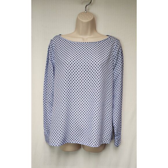 Banana Republic Women Long Sleeve Multicolor Blue Floral Blouse Shirt Size M - Picture 2 of 6